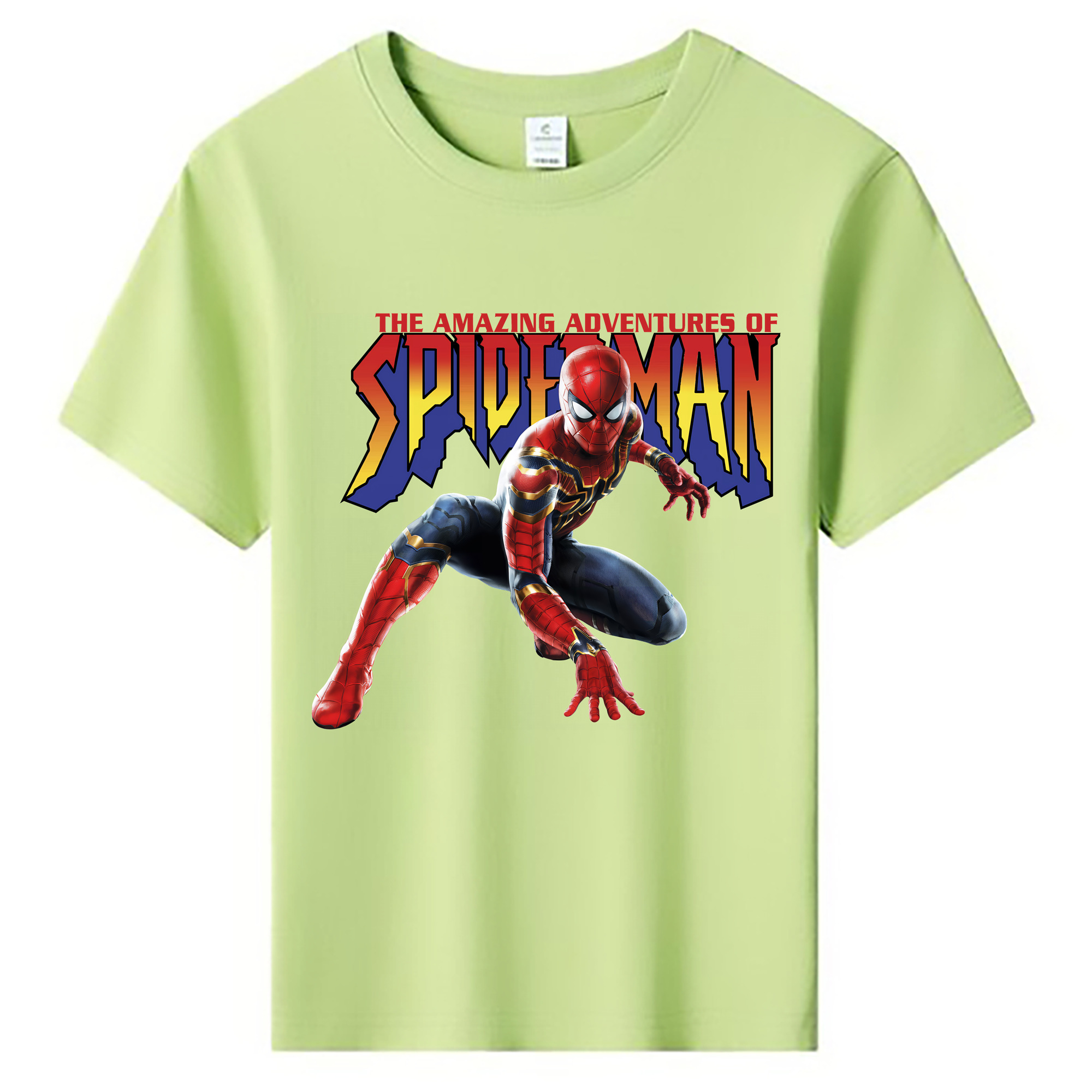 （画像用） Spider Man スパイダーマン 綿100％キッズTシャツ（フロントプリント）